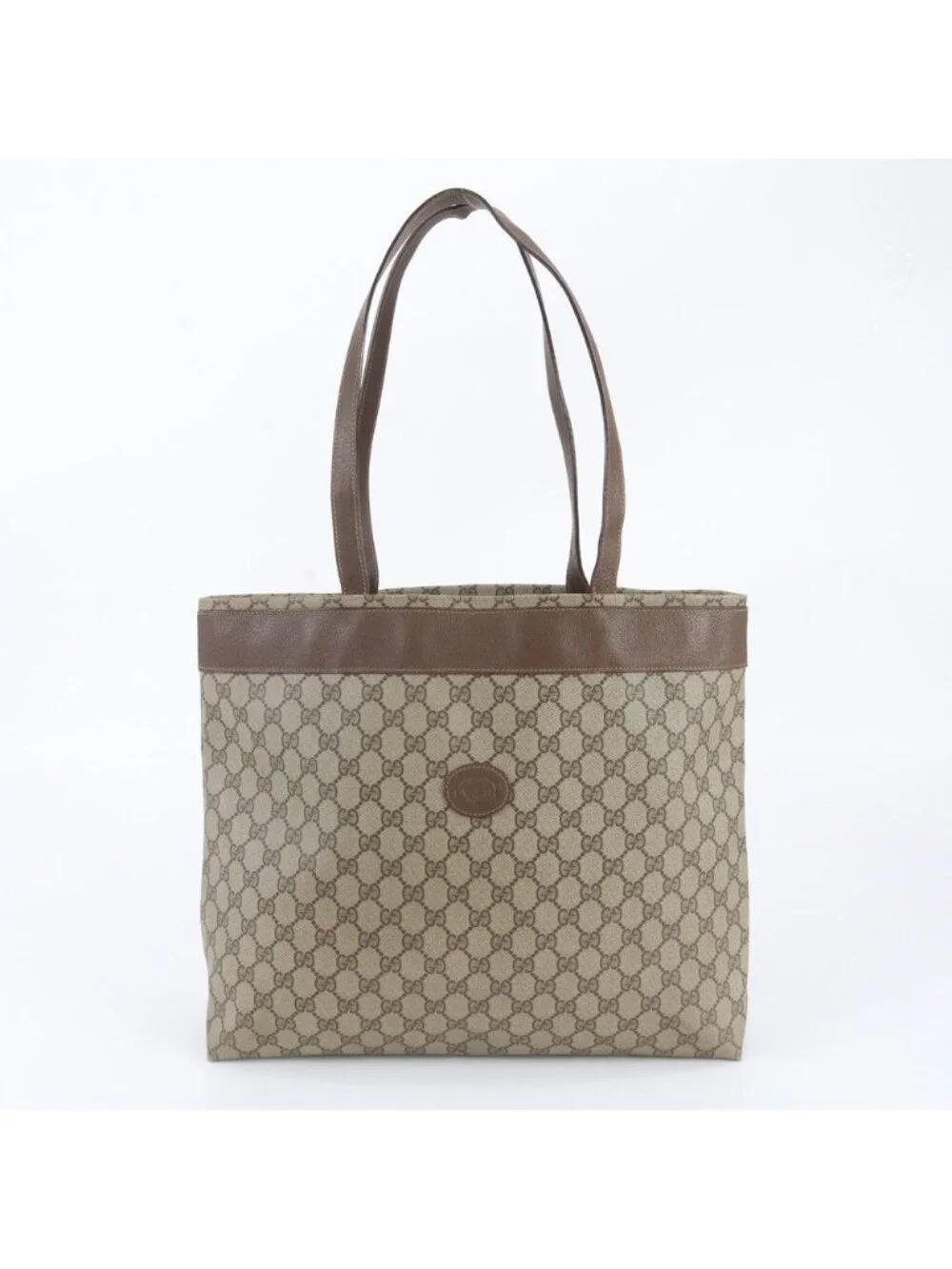 Gucci Vintage GG Supreme Leather Tote Bag Shoulder Business Document